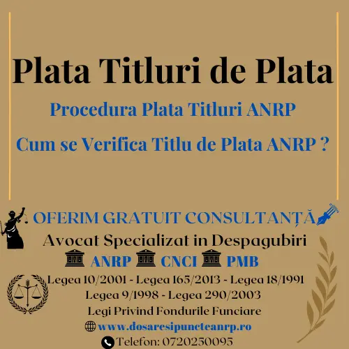 Plata Titluri de Plata, Procedura Plata Titluri ANRP, Cum se Verifica Titlu de Plata ANRP,